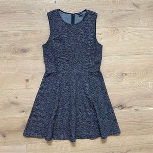 Theory Tillora Tweed Fit & Flare Dress Charcoal Grey